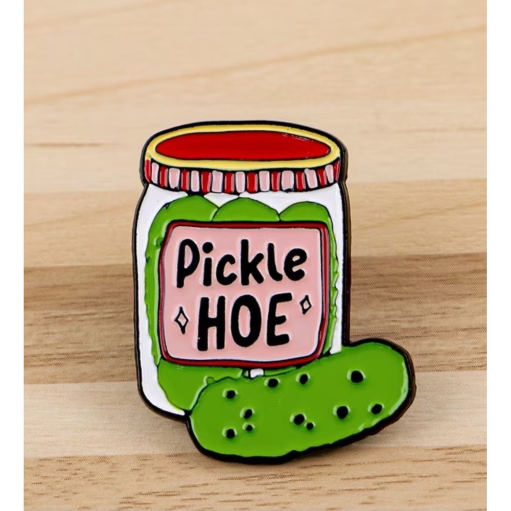 Pickle H♡E Funny Enamel Pin Humorous Jar Lapel Pin Green Pink NWT